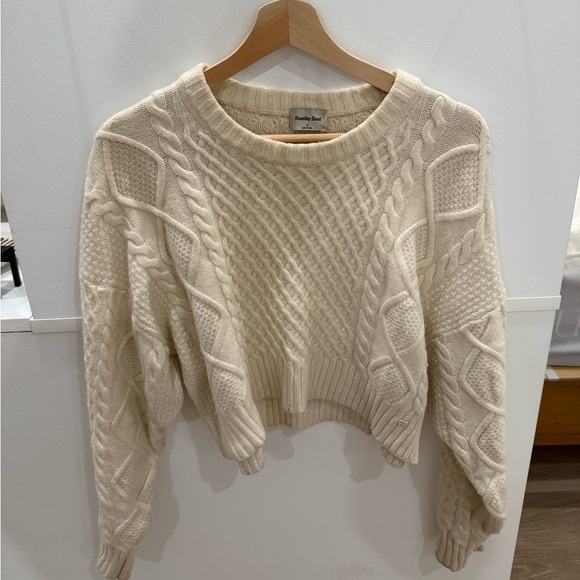 Sunday Best Sweaters - Sunday Best Ivory Cable Knit Sweater